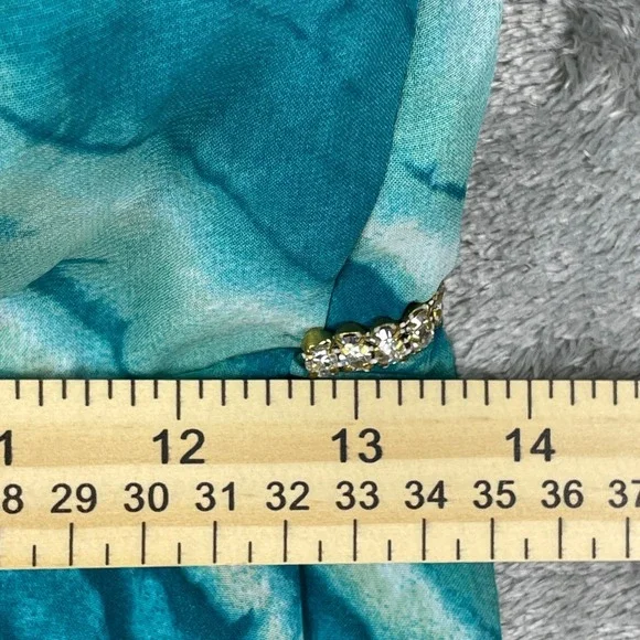 VTG Y2K ABS Allen Schwartz Dress Size 2 Blue Watercolor Rhinestone Mermaid Fairy - Picture 8 of 11